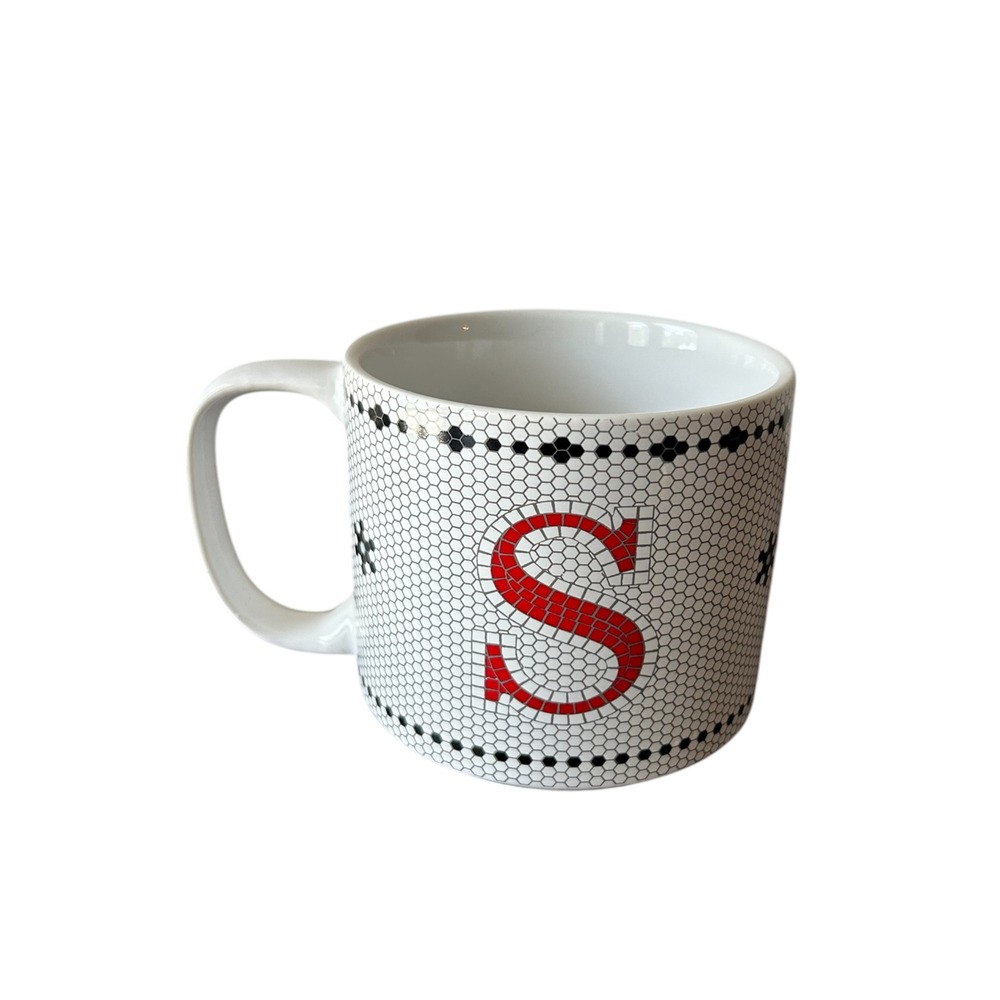 BEE & WILLOW FRENCH BISTRO TILE MONOGRAM "S" Office COFFEE MUG 16 oz